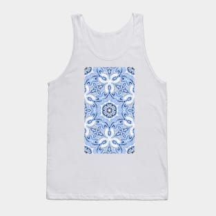 Periwinkle Blue Textured Boho Hex Pattern Tank Top